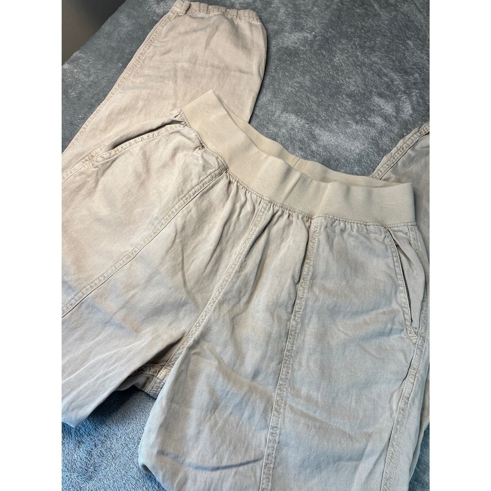 Faherty Brand‎ Arlie Day Jogger Pants Beige Linen Blend Elastic Waist Small